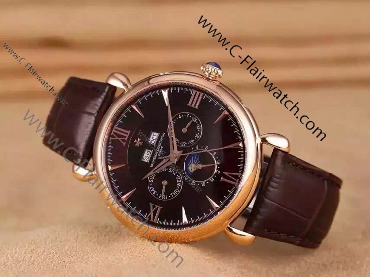 Vacheron Constantin Replica Watch Moon Phase Rose& Black